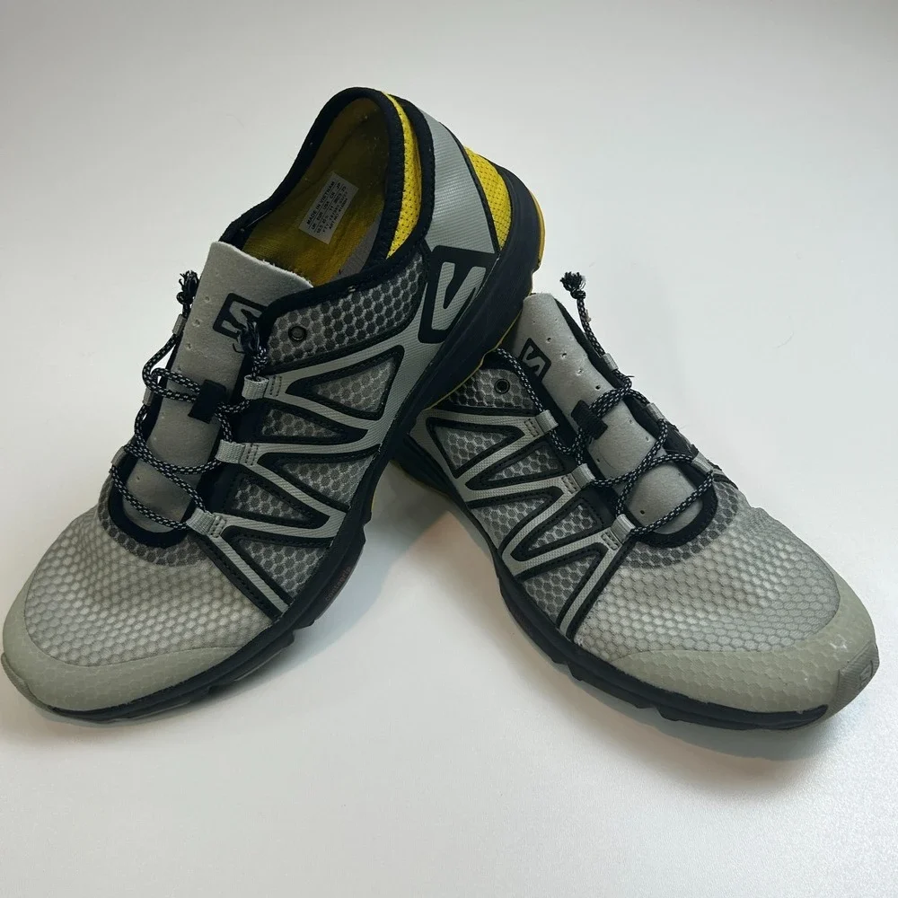 Salomon Tech Amphib 4 Mens Size 11 Grey Yellow Water Trail Shoes 416884